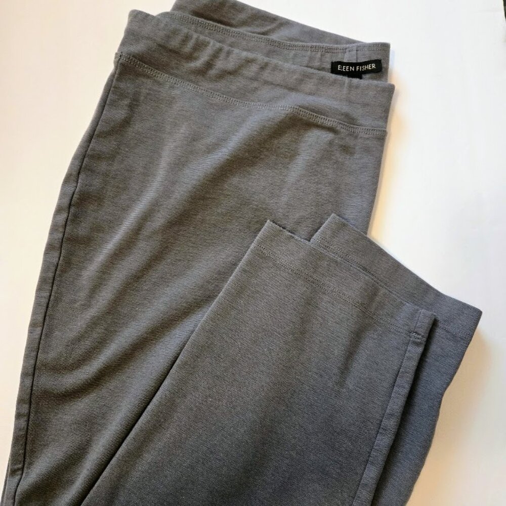 Eileen Fisher Cropped Knit Pants in Slate Gray